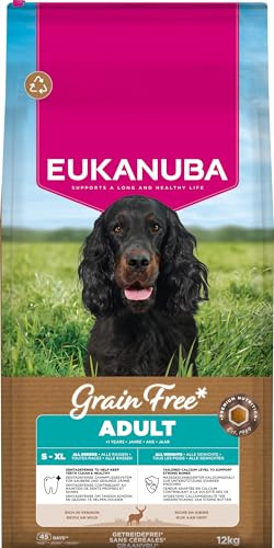 EUKANUBA Cibo secco per Cani senza cereali con selvaggina - Alimento secco premium privo di cereali per Cani adulti di tutte le razze, 12 kg