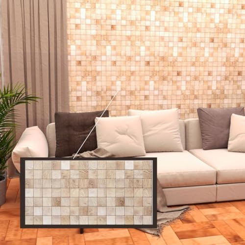 Untitled Panneaux Muraux 3D PVC | Effet Bois, Bleached Timber - 10 Panneaux - 5 m² | Pour Salon, Cuisine & Salle de Bain | Installation DIY Facile
