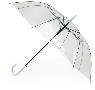 BESCH Paraguas Largo Clásico Grande Automático y Resistente al Viento (Transparente 8 Varillas)