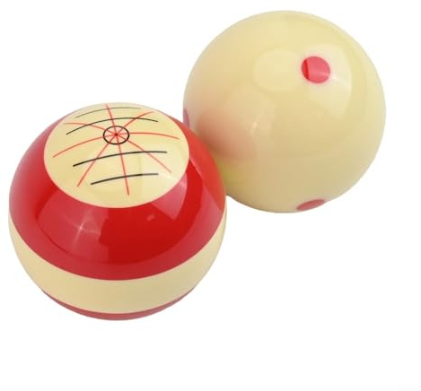 Lot de 2 balles de billard pour débutants avec points de frappe uniques