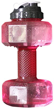 Hperu Borraccia da 2, 2 litri, a forma di manubrio, contenitore per l'acqua con coperchio a prova di perdite, rossa - Borraccia sportiva