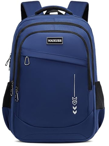 Amythe Schulranzen Jungen Teen 10-18 Jahre Wasserdicht Laptopfach 30 L, Blau