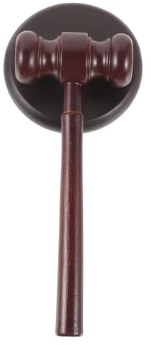 SOPOTUTU Mazo de Juez de Madera Sólido, Martillo de Subasta Práctico para Abogados y Jueces, Tamaño Compacto Base para Oficina y Juegos Infantiles, Martillo de Madera para Color Aleatorio
