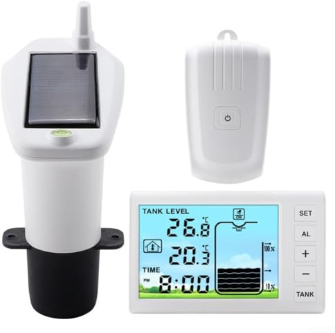 Indicateur de niveau d'eau sans fil avec énergie solaire intégrée et support de remplissage automatique pour réservoirs de stockage