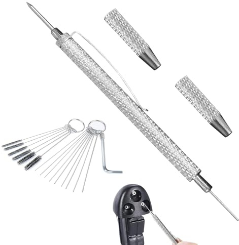 2-in-1 Car Windscreen Washer Nozzle Adjustment Tool,Windshield Jet Cleaning with Spray Nozzle Needle, Car Blockage Removal Tools,15 Brush Sizes,for All Vehicles Washer Cleaner Needle Tools