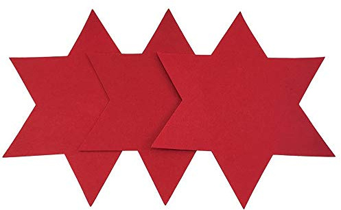 itsisa 3er Filz Tischset Stern, rot XL (40 cm) - Platzmatte, Platzset, Tischmatte Weihnachten