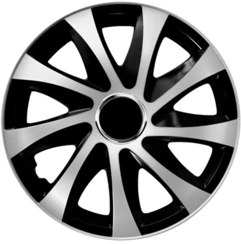 Lot de 4 enjoliveurs Drift Extra - Argenté/noir - 16