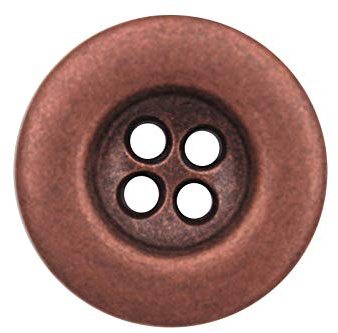 6 Stück, schlicht, kupfer antik 4 Loch Basic Knöpfe, Metallknöpfe, Jeansknöpfe, Hose, made in Germany, in 4 Größen erhältlich, aus Metall (18mm)