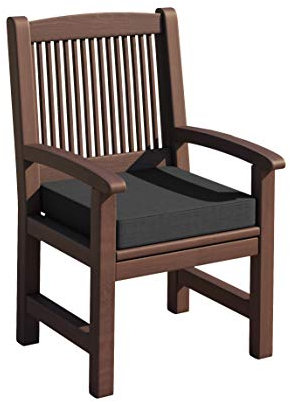 sunnypillow Stuhlkissen mit abnehmbarem Bezug - Auflage mit Haltebändern für Stühle - Sitzkissen Outdoor - Stuhlauflage für Haus und Garten - 50 x 50 x 5cm - Sitzkissen für Gartenmöbel Anthrazit