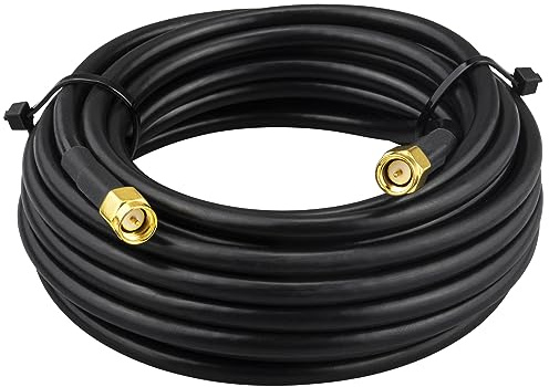 Boobrie SMA auf SMA Kabel 5M RG58 Kabel SMA Stecker auf SMA Stecker 50 Ohm SMA Verlängerungskabel Geringer Verlust SMA zu SMA Antennenkabel für 3G/4G/LTE/GPS/HF Radio/WiFi Antenne/Zwei-Wege-Radio