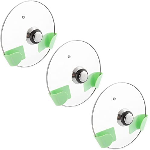 InnovaGoods - 3er Set Selbstklebende Topfdeckel-Halter Smarack, Optimale Platznutzung, Einfache Montage, Vielseitig Einsetzbar, Grau, Medium, ABS