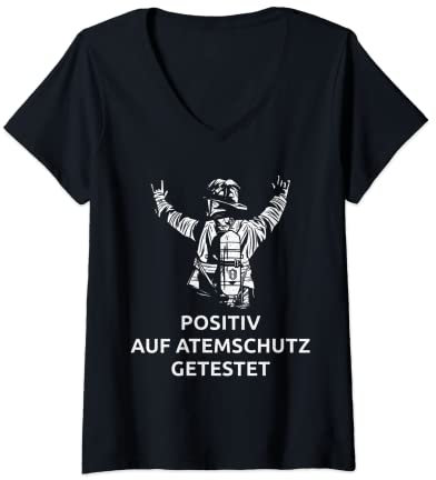 Damen Positiv Auf Atemschutz Getestet T-Shirt mit V-Ausschnitt