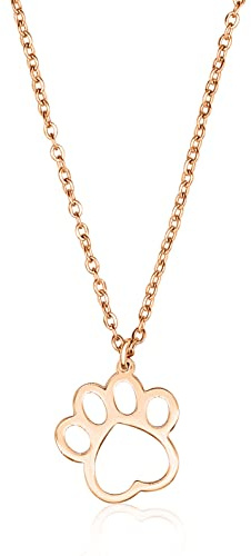 Nuoli® Kette Pfote Damen (45 + 5cm verstellbar) Halskette mit Pfoten Anhänger für Frauen & Mädchen, aus wasserfestem Edelstahl