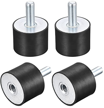 sourcing map Gummipuffer M10 Ø40x30mm Weiß 4 Stk. | Ideal für Mechaniker und Heimwerker. Zuverlässiger Vibrationsdämpfer für Kompressoren, Motoren, Pumpen und Schweißgeräte.