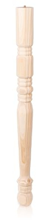 Waddell Traditional Pine Table Leg (1 Count, 28 H) | Quick Mount Decorative Wood Legs with 5/16 Hanger Bolt | Replacement Unfinished Furniture Legs for Crafts, Renovating, Upcycling DIY Home Decor