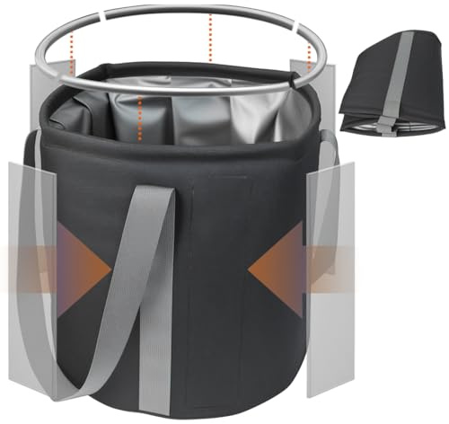 DBCOAST Cubo Plegable Camping de Tela Oxford Impermeable de 36L con Soportes de plástico en el Borde y los Lados