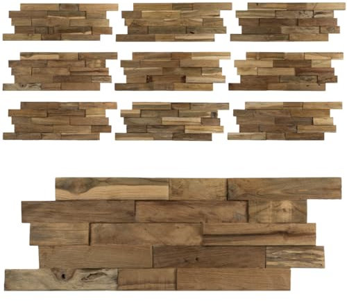 Wandpaneele aus hochwertigem Teakholz (recycelt) 1m², Wandverkleidung Holz, Holzpaneele Wand, Holzwandpaneele, Holzwand, Holzverkleidung Wand, Wandverkleidung innen, Holz Wandpaneele, Holzverblender