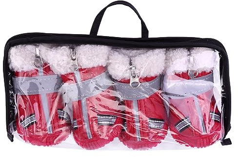 Sosoport 8stücke Winter Hundeschuhe Dicke Antirutsch Schutz Für Pfoten Für Drinnen Und Draußen Hält Pfoten Trocken Und Warm Für Schnee Und Unebenes Gelände