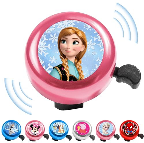 Fahrradklingel Kinder, Rosa Klingel Fahrrad Kinder Eiskönigin Fahrradklingel Laut Hupe Frozen Fahrrad Klingel laufrad Glocke Jungen Mädchen für Weihnachten Kindertag Kinderfahrrad Roller Zubehör