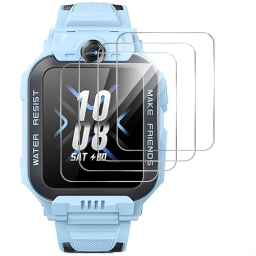 GIOPUEY skärmskydd för imoo Watch Phone Z7, [4-pack] härdat glas skärmskyddsfilm, [Anti-bubbla] [slitstark] – genomskinlig