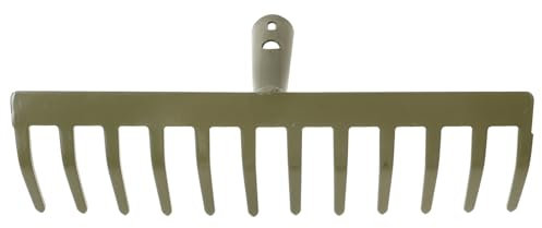 UKCOCO Rastrello Giardino Professionale Con Testa Metallo Rimuovi Foglie e Erbacce Strumento Da Giardinaggio Denti Per Piante e Terreno Manico Non Incluso