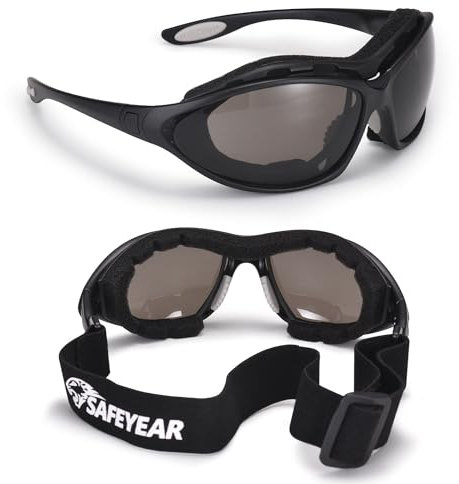 SAFEYEAR Occhiali di sicurezza colorati anti nebbia per lavoro, con antigraffio, UV 400, resistente agli urti. Occhiali protettivi CE EN166-per fai da te, occhiali da sole sportivi in bicicletta