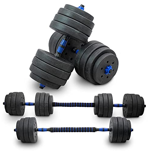 Bituxx 2in1 Hantelset Kurzhantel Langhantel Set Hanteln Krafttraining Gewichte Dumbbells