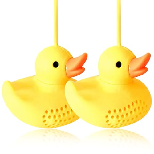 SHITOOMFE Duck Tea Infuser 2Pcs Silicone Cute Tea Infuser Food Grade Tea Strainers for Loose Tea Heat Resistant Flexible Reusable Dishwasher Safe Tea Steeper,Cute Tea Infuser