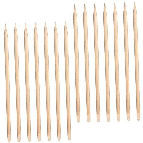 Healeved 100pezzi Bastoncini Per Unghie Monouso in Legno Spingi Cuticole Estremità Lisce e Piatte Per Pulizia Delle Unghie Manicure