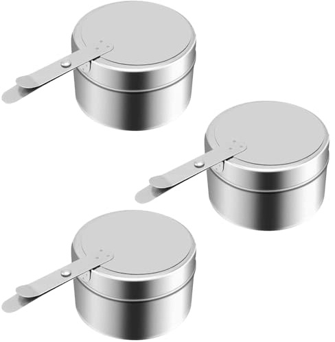 Gurxi 3 Stück Brennpastenbehälter Edelstahl Tragbarer Fondue Brenner Brennpaste Für Warmhaltebehälter Pastenbrenner Aus Edelstahl Wird Für Die Heizung Heißer Topf Verwendet