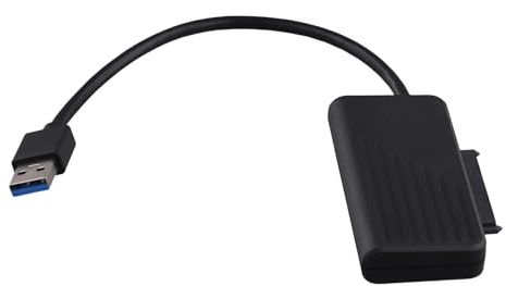 Rvyan Adaptador USB a SATA Adaptador alimentado con puerto CC (chip independiente) Adaptador externo para disco duro de 2,5/3,5 pulgadas