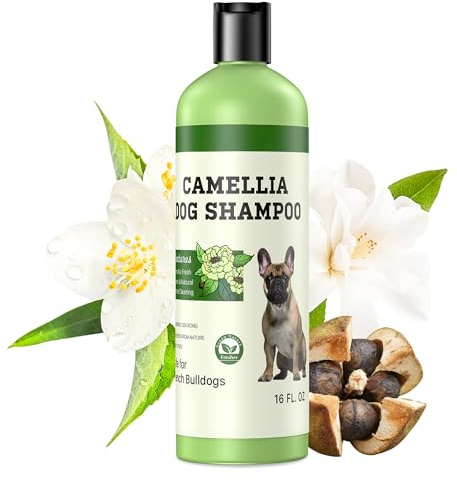 Hundeshampoo gegen Juckreiz und Hautirritationen – Naturales Shampoo für Haustiere mit Camellienöl für empfindliche Haut, Reduzierung der Fellausfälle | 473 ml (Kurzhaarhund)