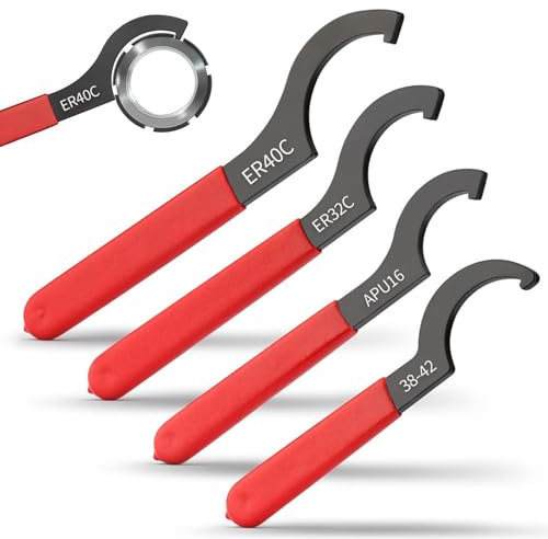 YUDAWN 4 Pièces Clef a Molette, Clé à Ergot Adjustable Pin Spanner Wrench Combinés Filetés Réglables Clés à Molette Filetée Avec Poignée Antidérapante
