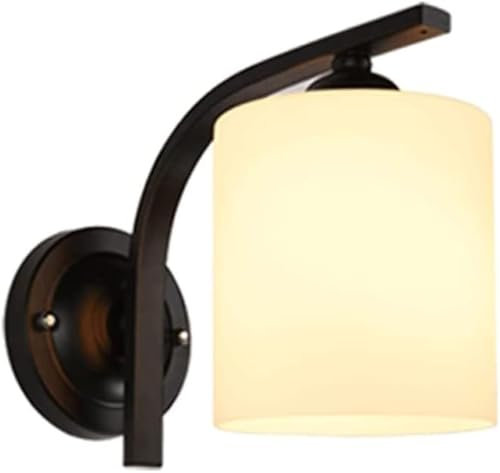 HTERWQEA European Style Semi-Embedded Wall Lamp Metal Frame Transparent Glass Lampshade E26/E27 Base Light Source Wall Lantern Bedroom Bathroom Wall Sconce Wall-Mounted Lighting Fixture