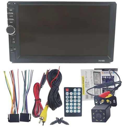 Actualizaciones de radio doble DIN para coche, reproductor de pantalla de 7 pulgadas, sistema operativo, subwoofer de coche, cámara de copia de seguridad, estéreo, con salida de subwoofer, radio FM