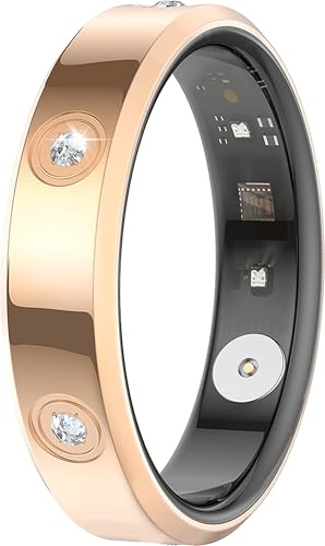 Smart Ring Damen Herren Rosegold Silber Fitnessring für Damen Schmal Menstruation Herzfrequenz Schrittzähler Schlaf Schmuck Ring Smart Fitness Ring Frauen Kalorien Aktivitätstracker Android iOS