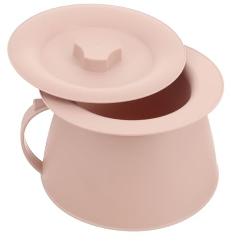DECORNIJIA Secchio per Urine in Plastica con Coperchio, Portatile e Facile da Pulire, Adatto per Anziani e Ragazzo Ragazza con Base Piatta e Design Rotondo