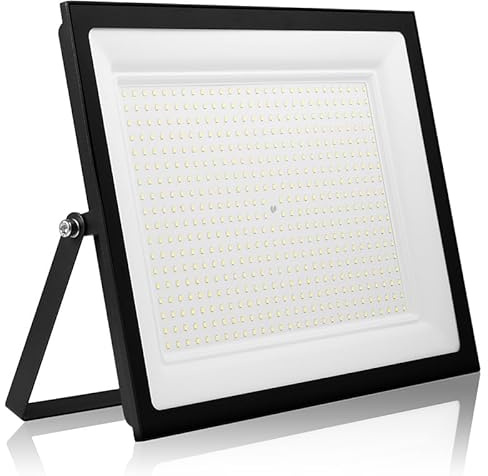 Worshow 500W LED Strahler Außen, 50000LM Superhelle Außenstrahler LED, 6500K Tageslichtweißer Scheinwerfer, IP66 Wasserdichte Ultradünne Aussenstrahler für Garten, Hinterhof, Hof, Garage