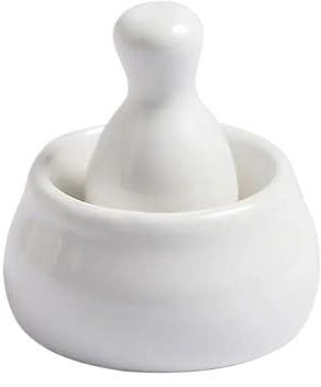 Mortaio E Pestello Set di mortaio e pestello in ceramica for macinare spezie, erbe e altro ancora, decorazione essenziale for la cucina, macina erbe e pillole durevole.(White-1pc)