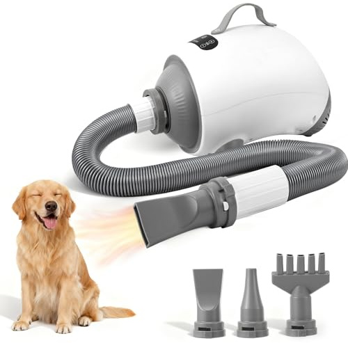 Soffiatore per Cani 2100W, Asciugatore per Cani LED, 9 Livelli,Asciugacapelli per Cani