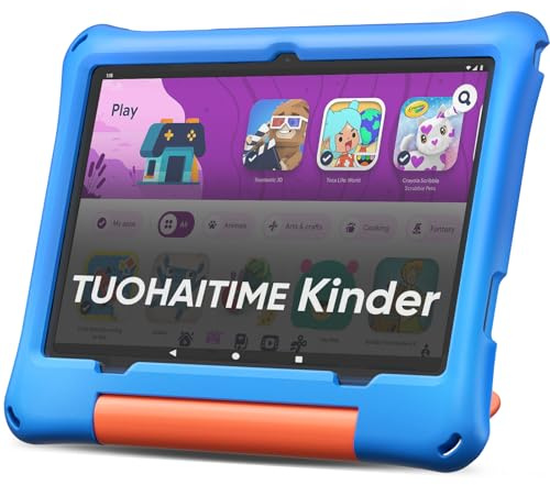 Kinder Tablet 10.1 Zoll Android 16 mit 30GB RAM+64GB ROM 2TB erweiterbar Tablet, Kindersicherung/Elternkontrolle,GPS, Face ID, Widevine L1, WiFi 6, Octa-Core Prozessor, Kids Tablet mit Eva Case (Blau)