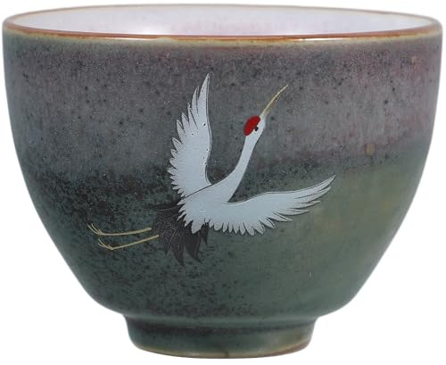 ULTECHNOVO Taza de Té Kung Fu de Cerámica Esmaltada Efecto Variado Tamaño Pequeño Diseño Tradicional Chino para Té Matcha Taza Individual para Ceremonia y Uso Doméstico