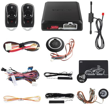 EASYGUARD EC002-bu inteligente RFID PKE sistema de alarma de seguridad de coche auto arranque sin llave entrada botón de inicio Touch contraseña entrada de bloqueo pasivo desbloquear código de rodillo