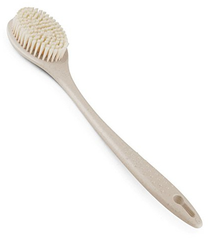 Badbürste, DUBENS Rückenbürste Duschbürste mit langem Griff für Dusche/Bad,Perfekt für Entspannende Muskeln,Entlastung von Spannung und Ermüdung, 36CM Länge (Beige)
