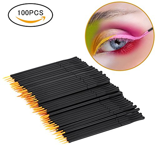 100 unids Pincel Delineador de Ojos Desechable Eyeliner Líquido Cepillo de Sombra de Ojos Herramienta de Maquillaje, Cepillo Delineador de Ojos Desechable, Cosmética para Los Ojos