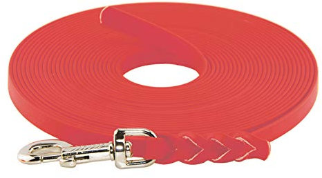 LENNIE BioThane Schleppleine, 13mm, Hunde 15-25kg, 20m lang, ohne Handschlaufe, Koralle, geflochten