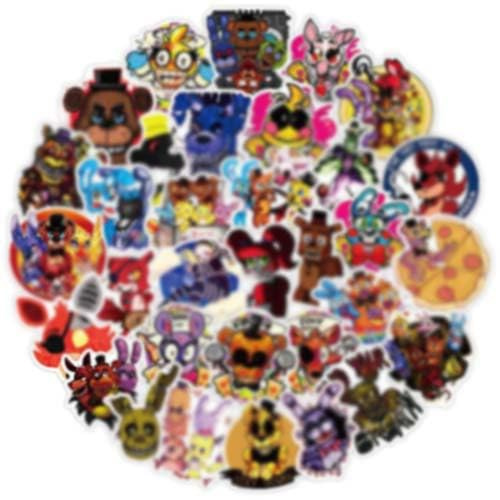 Five Nights Aufkleber 50 PCS für Laptop, Stoßstange, Skateboard Computer, Telefon, Terror Game Aufkleber