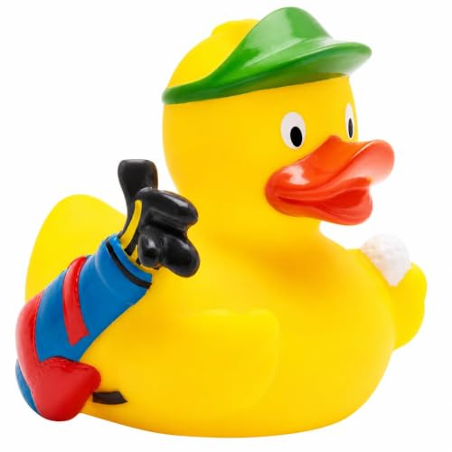 Duckshop I Badeente Golf I Quietscheente I Quietscheentchen I L9,5cm I Geschenk für Golfer I Präsent Sammler