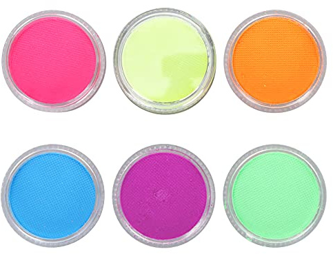 Set di Colori per il Corpo UV 8 Pezzi, Kit di Trucco Bagliore di Luce Nera per Feste di Halloween Bodypainting a Luce Nera