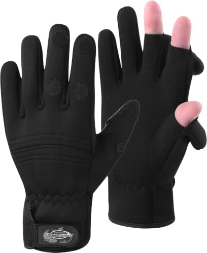 normani Wasser- und Winddichte Angel Handschuhe Winterhandschuhe Fishingsports Anglerhandschuhe 2,5 mm Titanium-Neopren